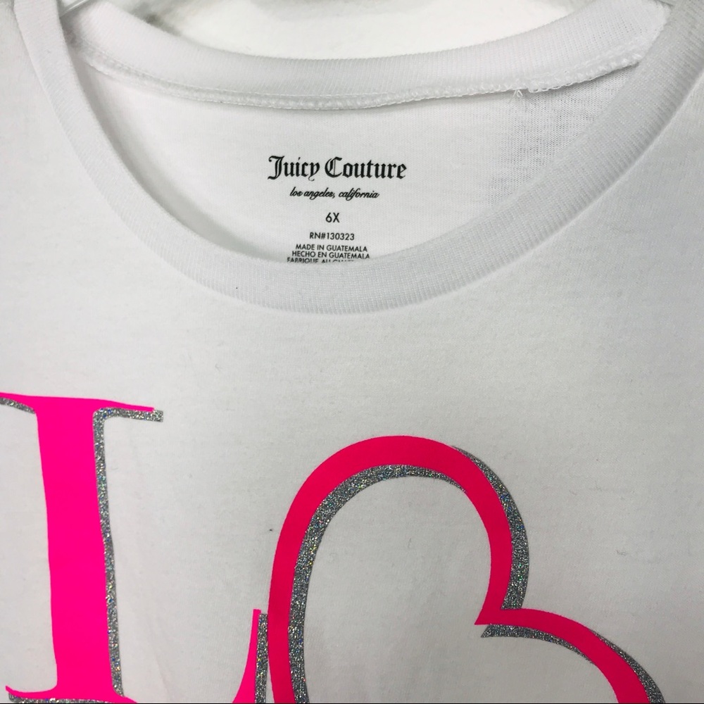Juicy Couture Girls Cotton White Glittered T-Shirt - Picture 4 of 7
